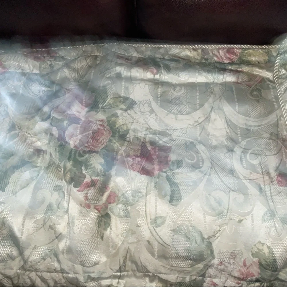 2 Burlington Home Rose Floral Damask King Size Shabby Chic Cottage Pillow Shams